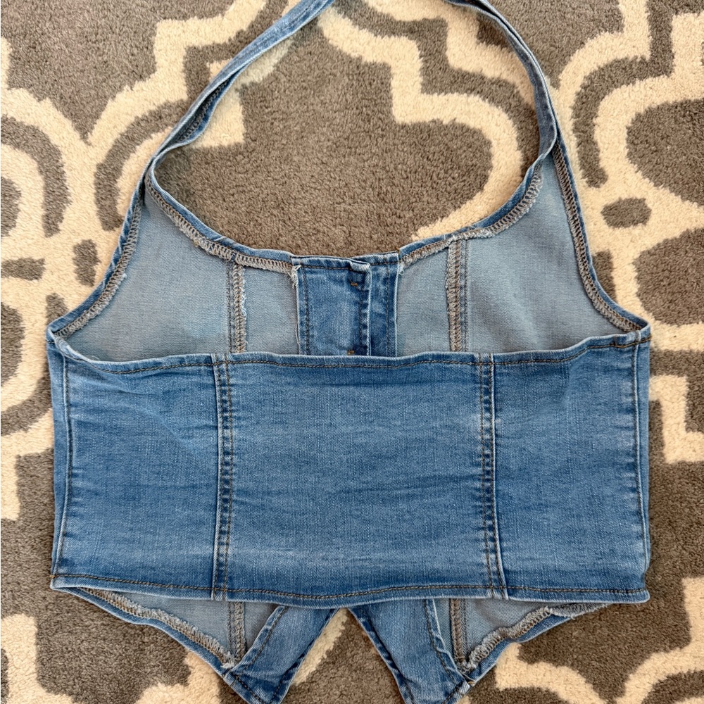 Blue Denim Halter Top